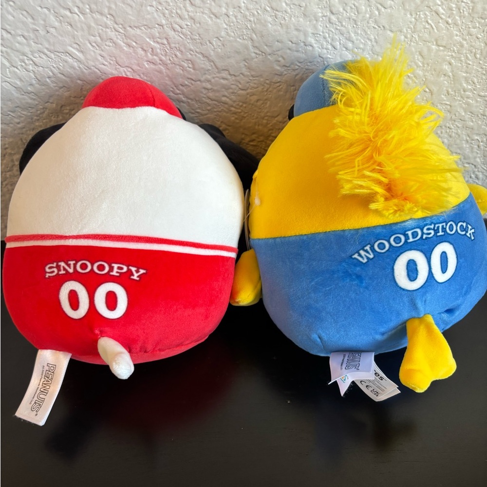NWT Snoopy & Woodstock Baseball Squishmallows in #00 Jerseys - Picture 6 of 10